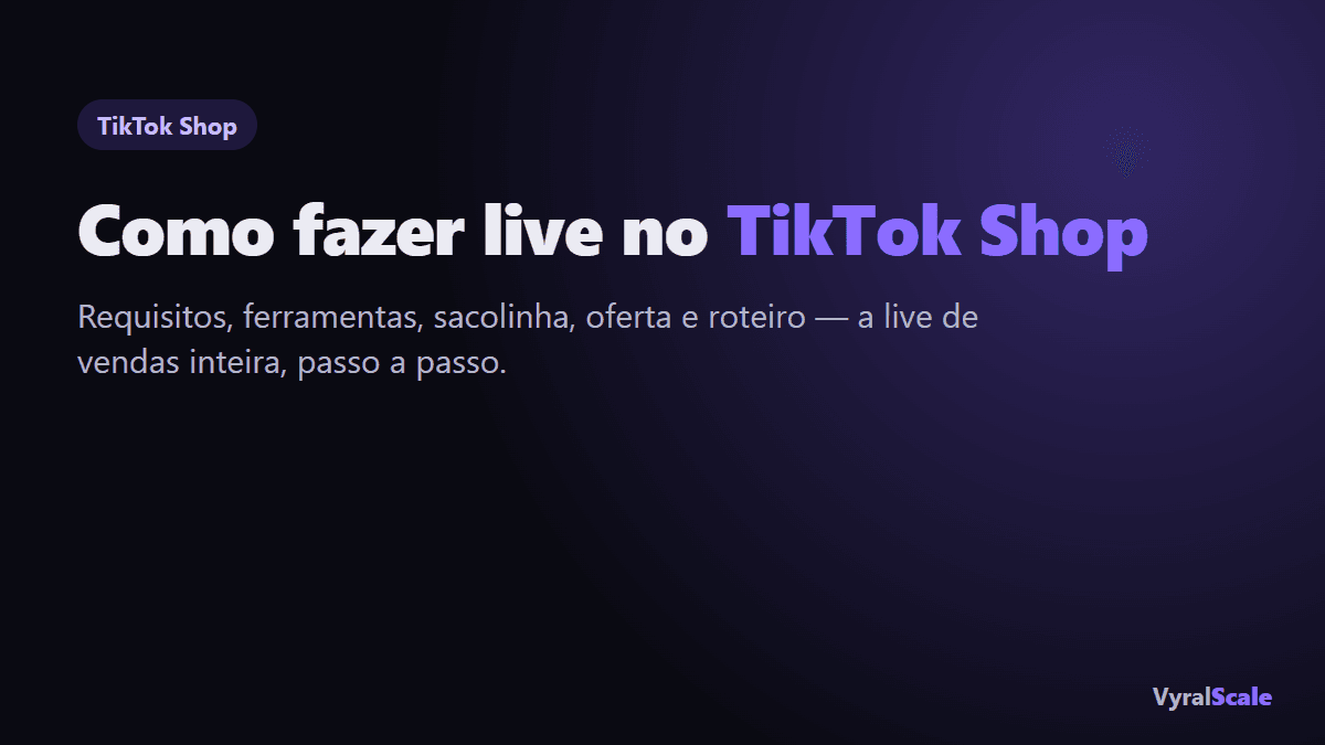 Como fazer live no TikTok Shop