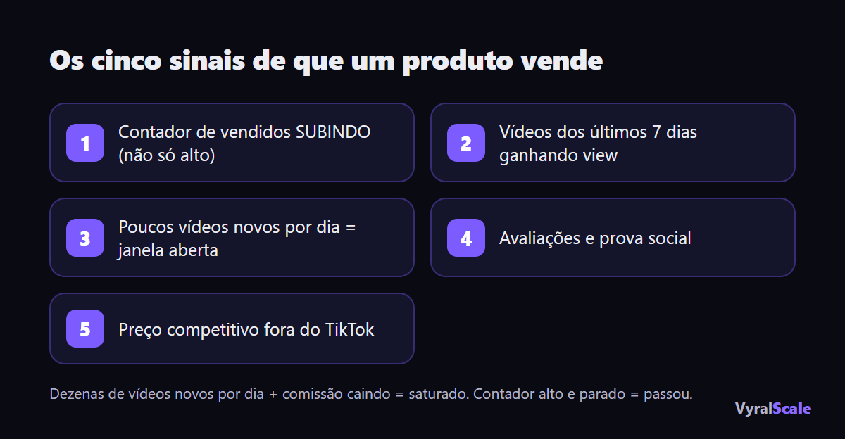 Os cinco sinais de que um produto vende no TikTok Shop